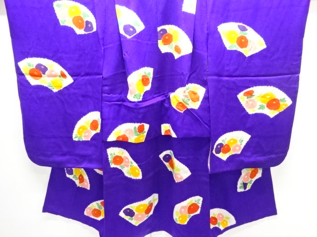 JAPANESE KIMONO / ANTIQUE SHIBORI KIMONO / CHRYSANTHEMUM PATTERN GROUN